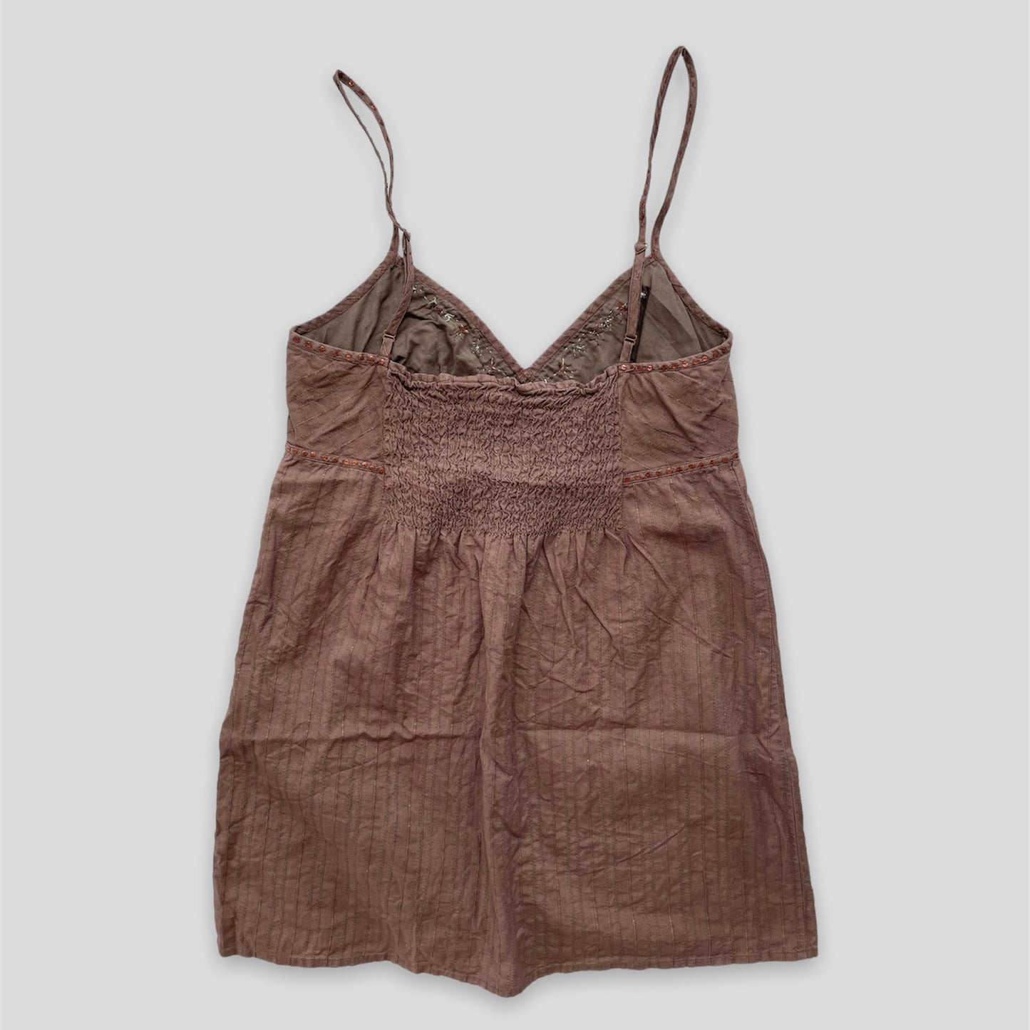 Brown Roxy Embroidered Tank Top - Zoehify 