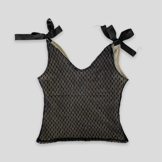 Sinéquanone Paris Black Polka Dot Mesh Top - Small/Medium