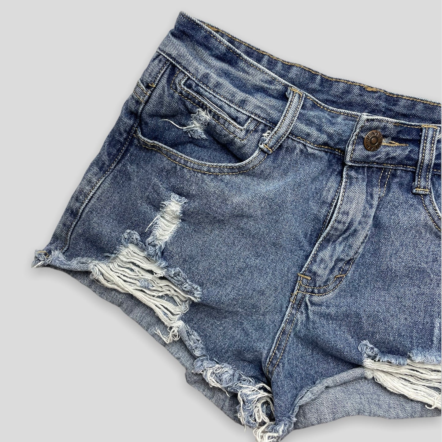 Ripped High Waisted Jean Shorts - Zoehify 