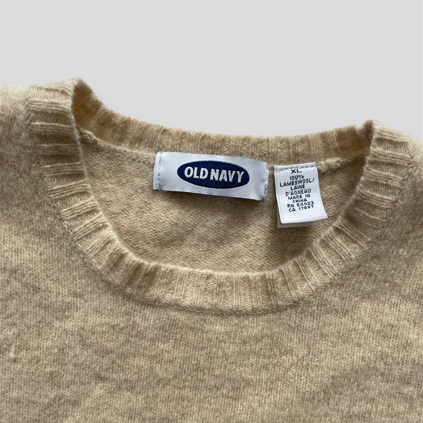 Old Navy Beige Wool Star Knit Jumper - Small