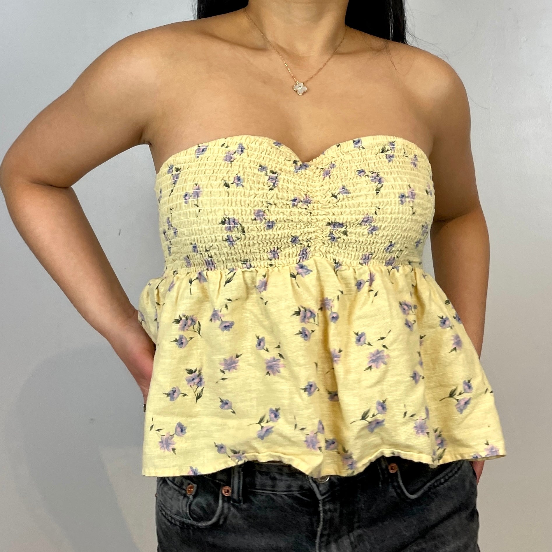 Yellow Floral Bandeau - Zoehify 