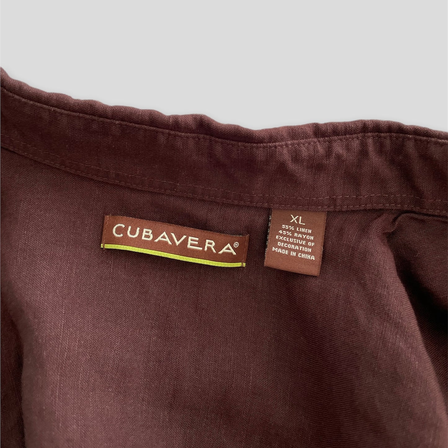 Cubavera Brown Short Sleeve Button Up Shirt