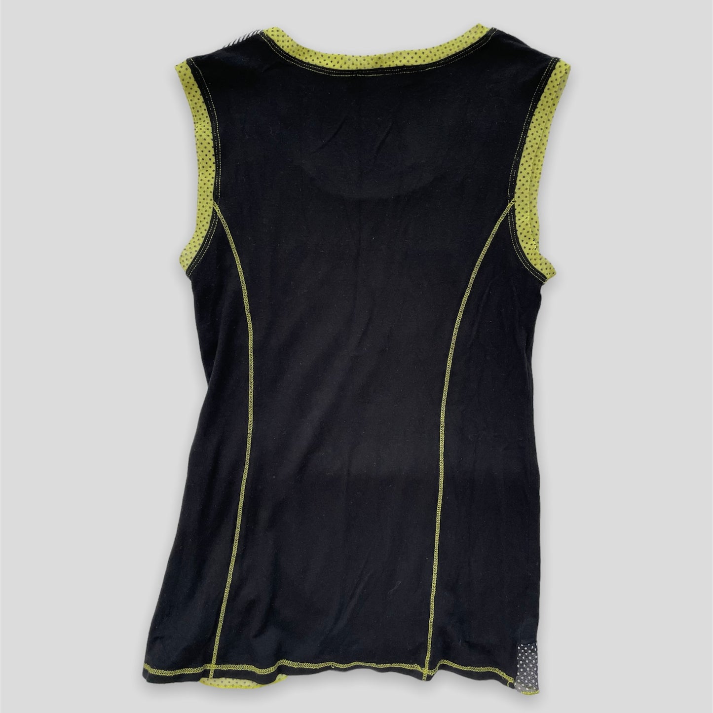 Black and Green Contrast Stitching Tank Top - Zoehify 