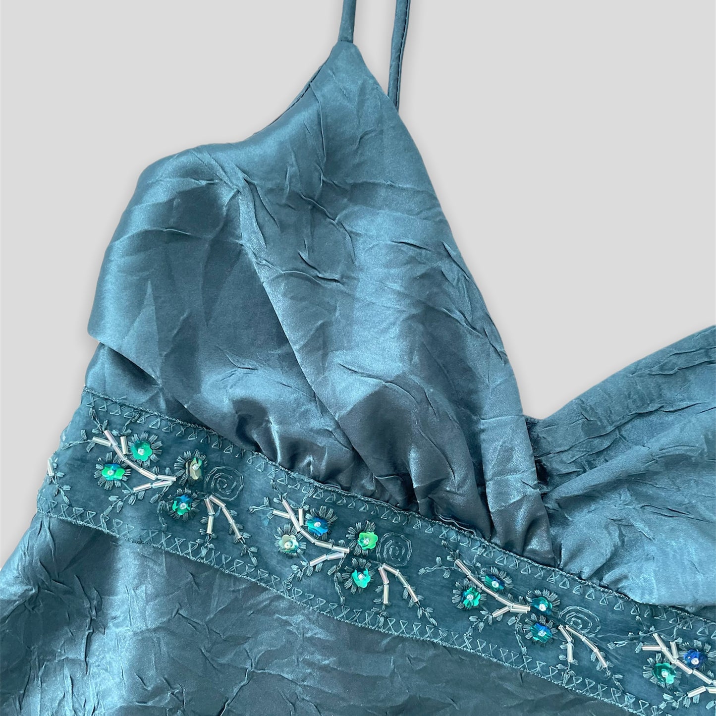 Y2K Style Blue Satin Cami Top - Zoehify 