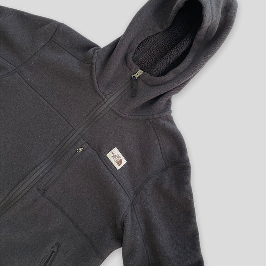 The North Face Black Zip Up Hooded Fleece - Large