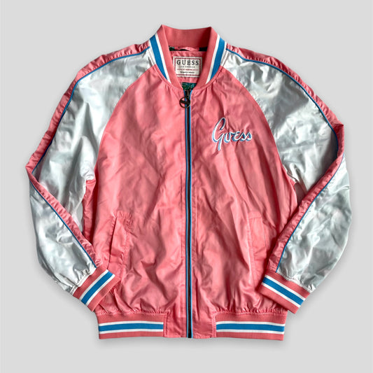 Guess Salmon Pink Bomber Jacket - Zoehify