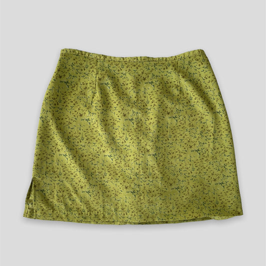 Vintage Reitmans Green Floral Mini Skort - Large