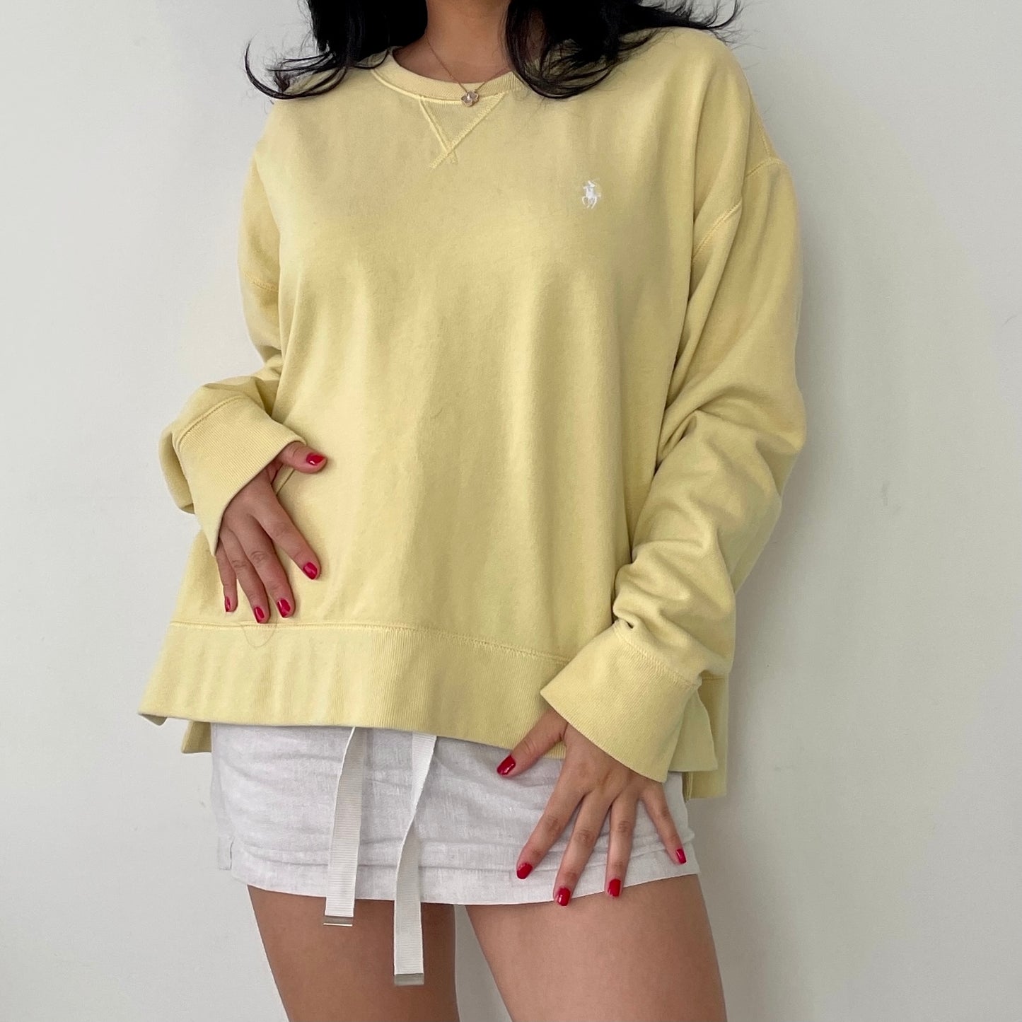 Polo Ralph Lauren Yellow V-Notch Wide Fit Crewneck Sweatshirt