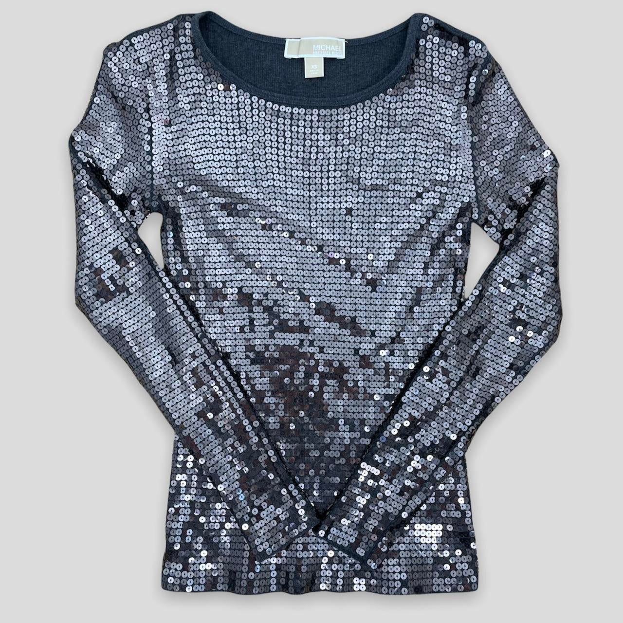 Michael Kors Grey Sequinned Top - Zoehify 