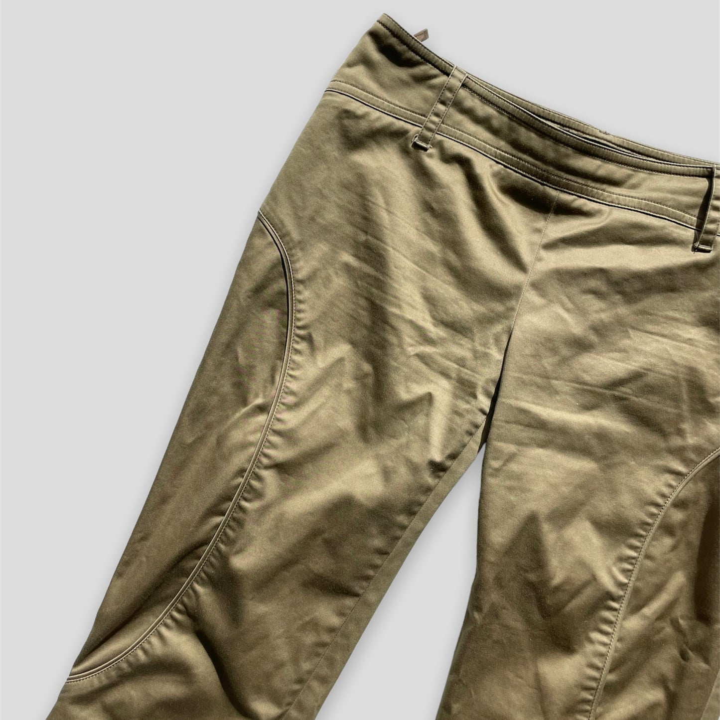 Gucci Khaki Sateen Mid Rise Riding Pants - X-Small/Small – Zoehify