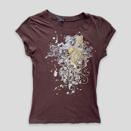 Y2K Brown Baby Tee - Zoehify