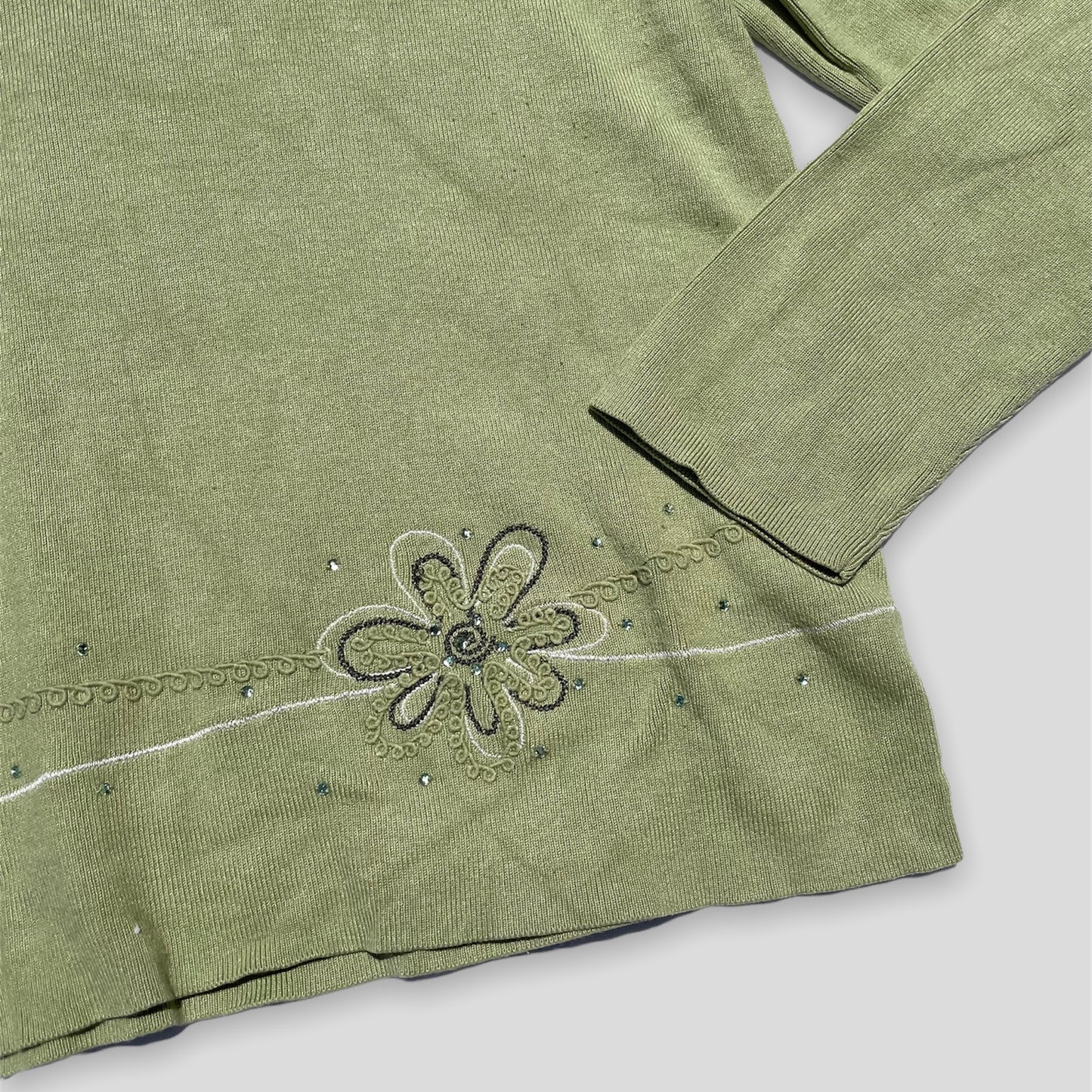 Green Embroidered Turtleneck - Zoehify 