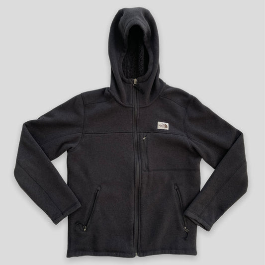 The North Face Black Zip Up Hooded Fleece - Large