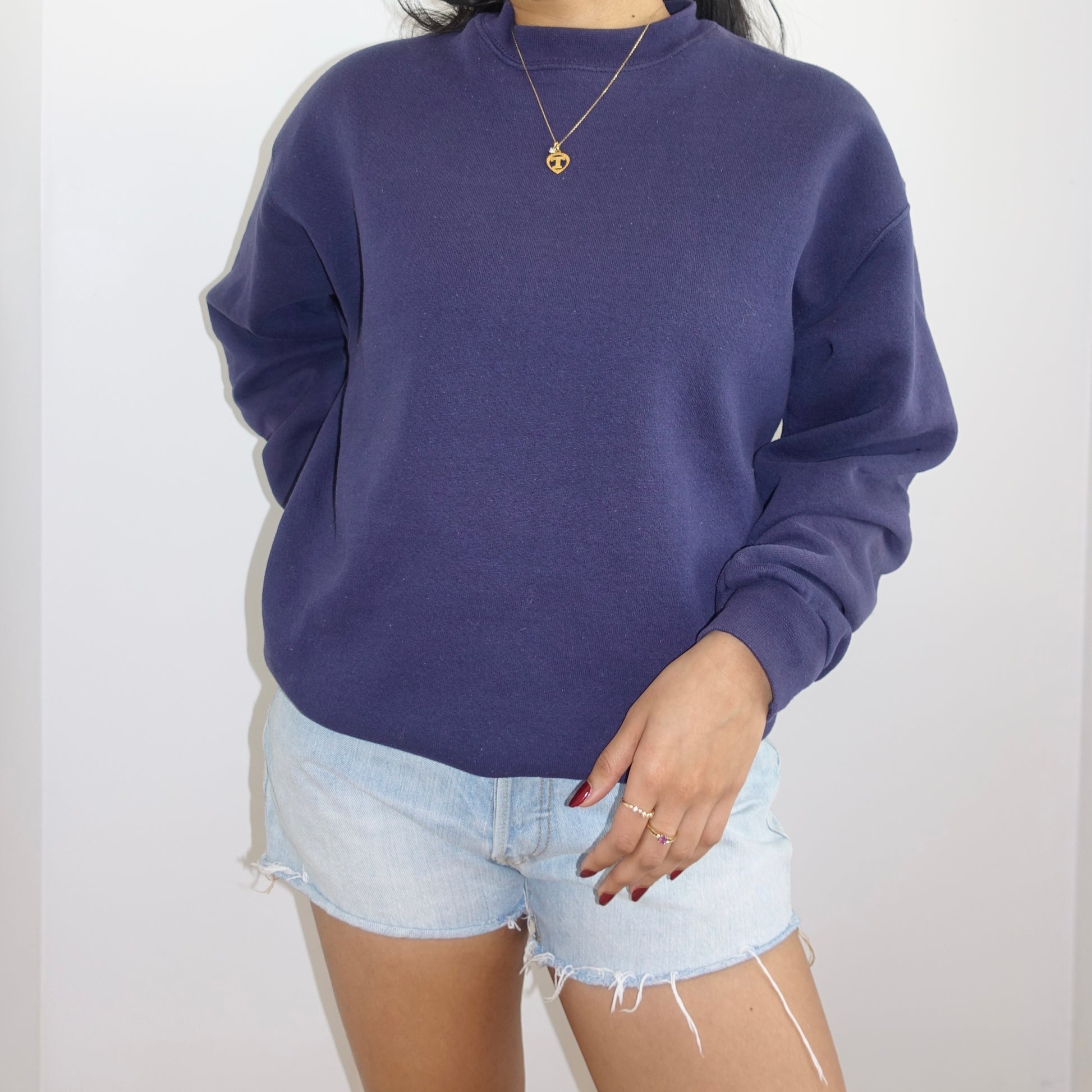 Navy Crew Neck Sweatshirt - Zoehify 