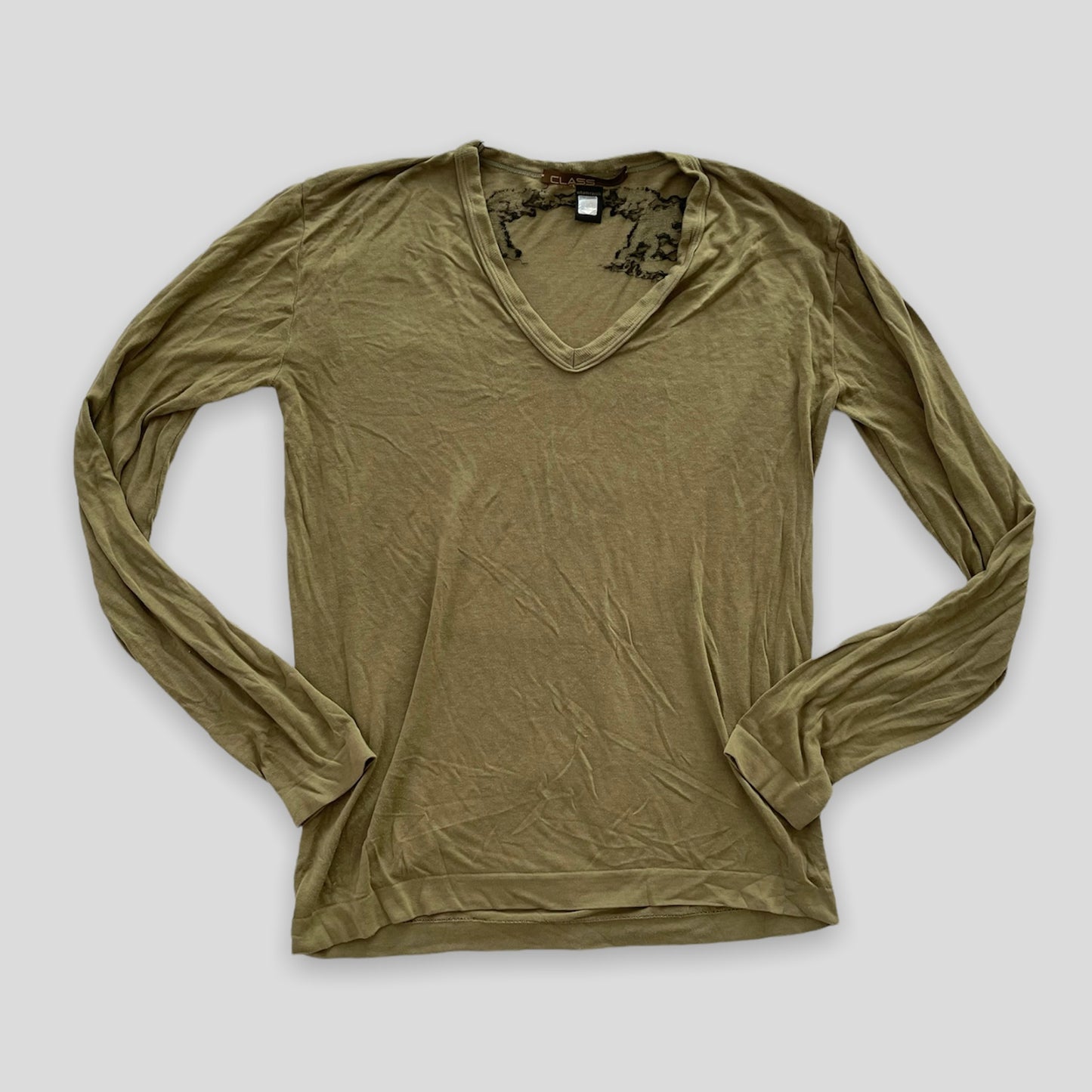 Roberto Cavalli Khaki Long Sleeved Tee - Zoehify 