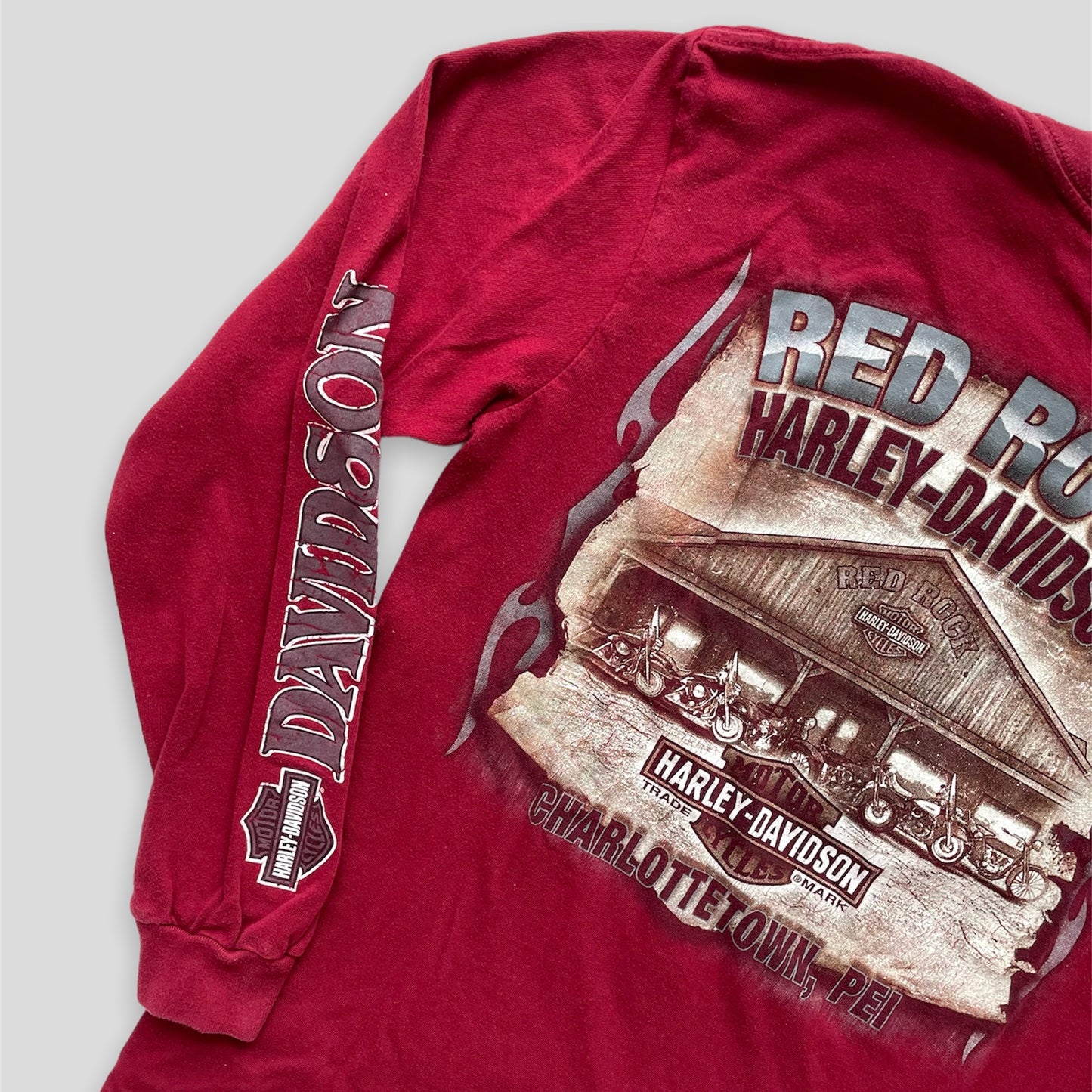 Burgundy Long Sleeved Harley-Davidson Tee