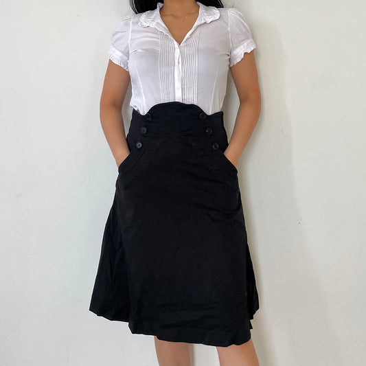 Black Tsumori Chisato Midi Skirt - Zoehify