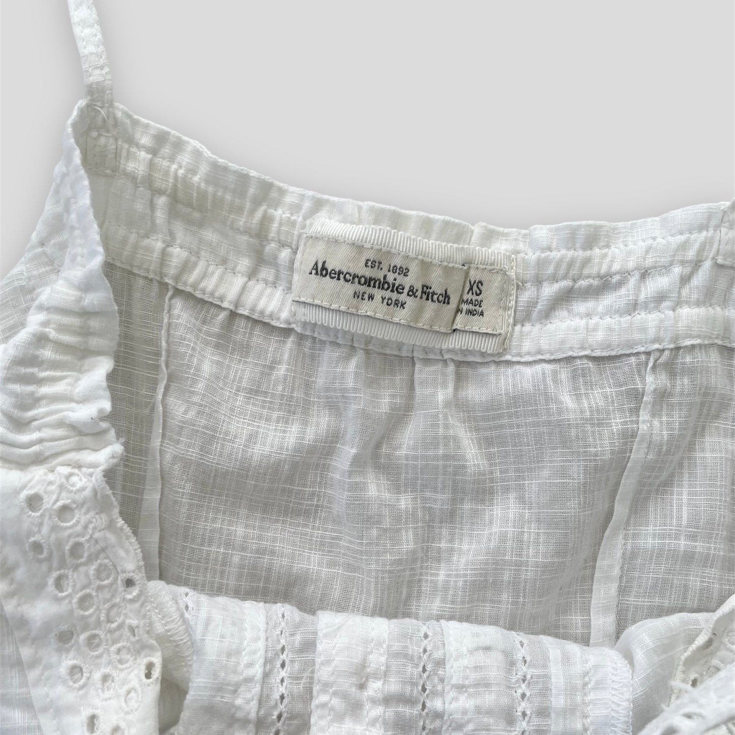 Old Label Abercrombie & Fitch White Broderie Anglaise Linen Cami Top - X-Small