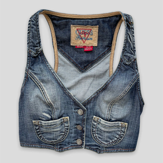 Guess Double Pocket Denim Vest - Zoehify
