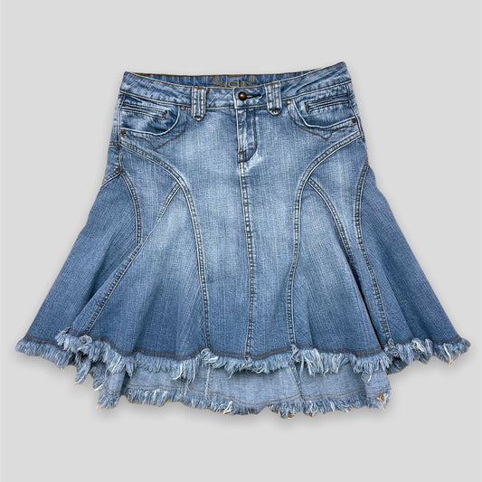 Mid Length Denim Skirt - Zoehify 