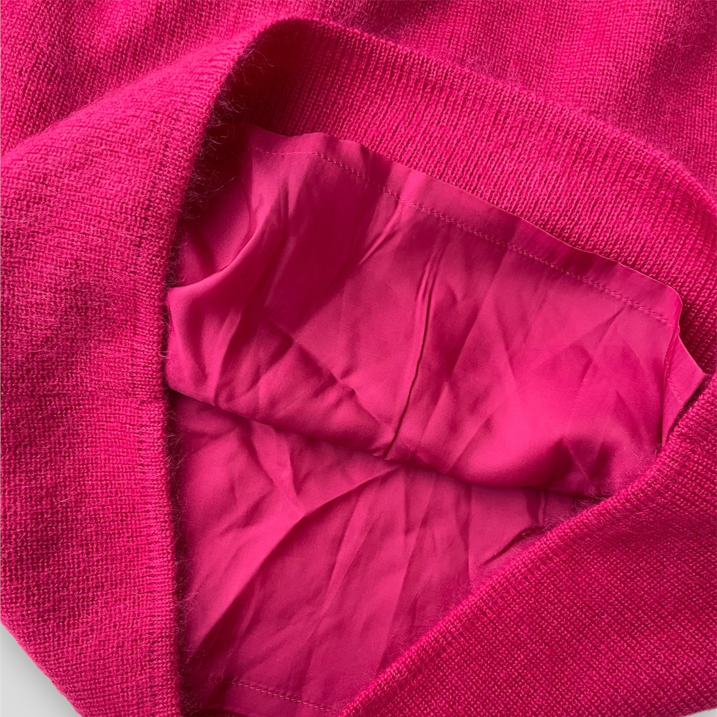 Vintage 1990s Yves Saint Laurent Hot Pink Mohair, Silk, and Wool Midi Skirt - X-Small