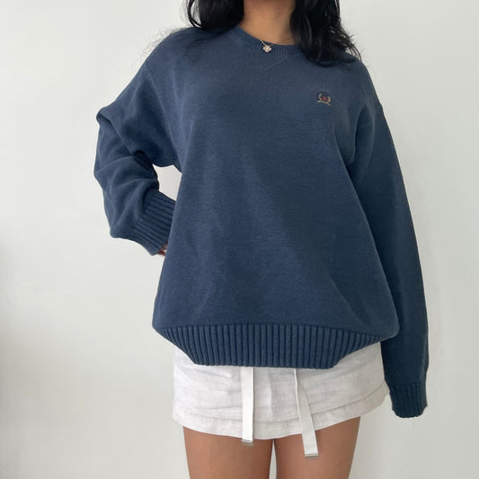 Tommy Hilfiger Blue Crewneck Long Sleeve Knit Jumper