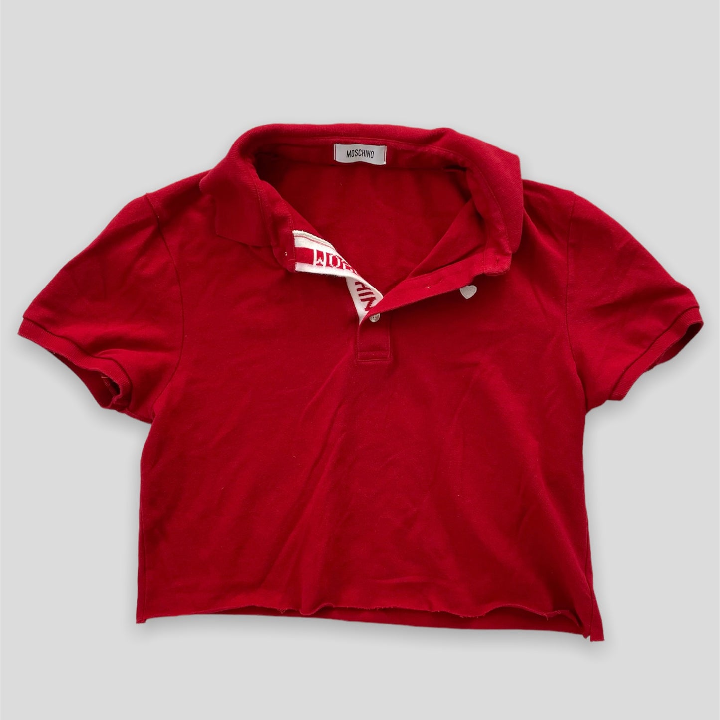 Red Cropped Polo Collared Tee - Zoehify 