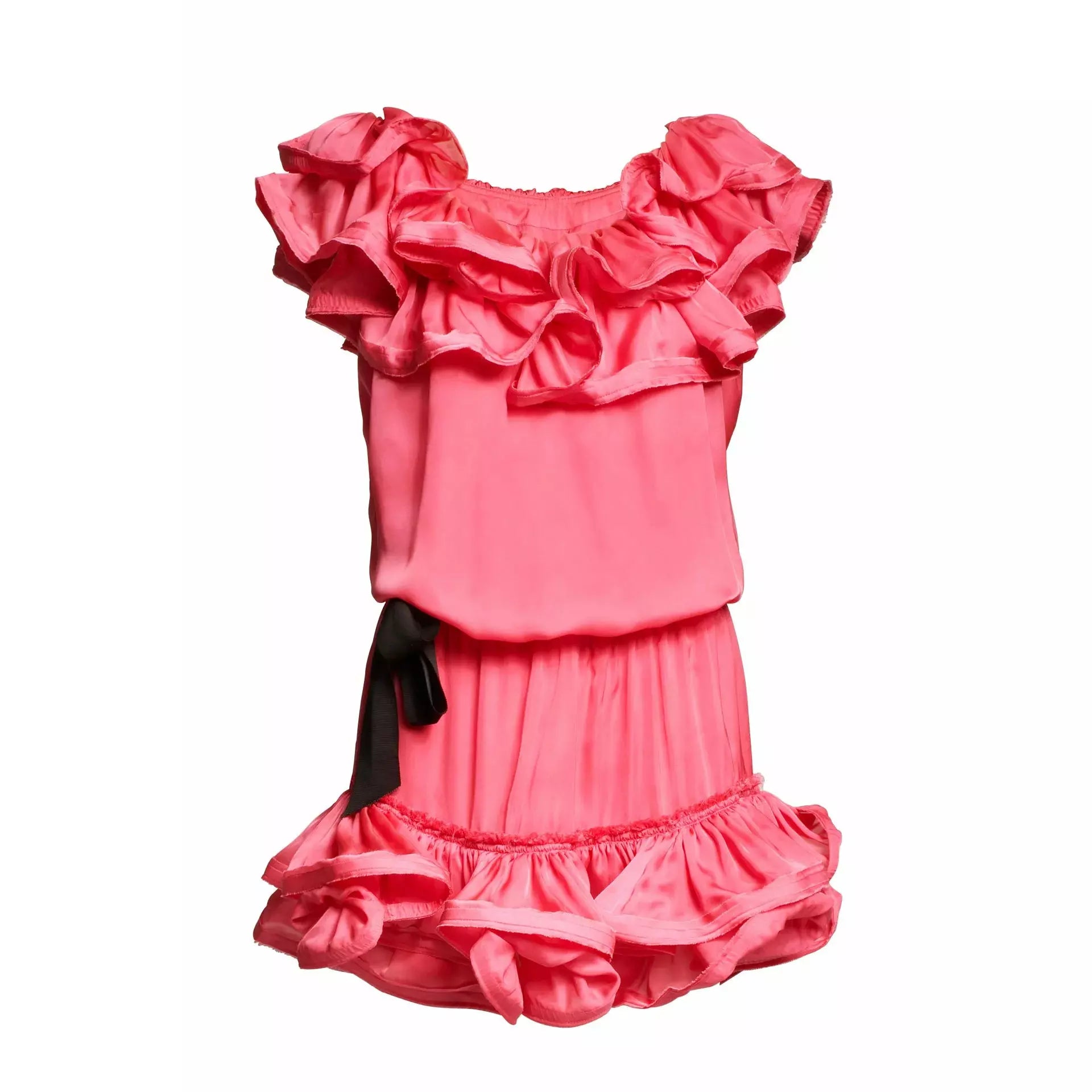 BNWT 2010 Lanvin X H&M Hot Pink Ruffle Dress - Zoehify 